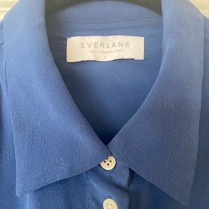 Blue silk shirt
